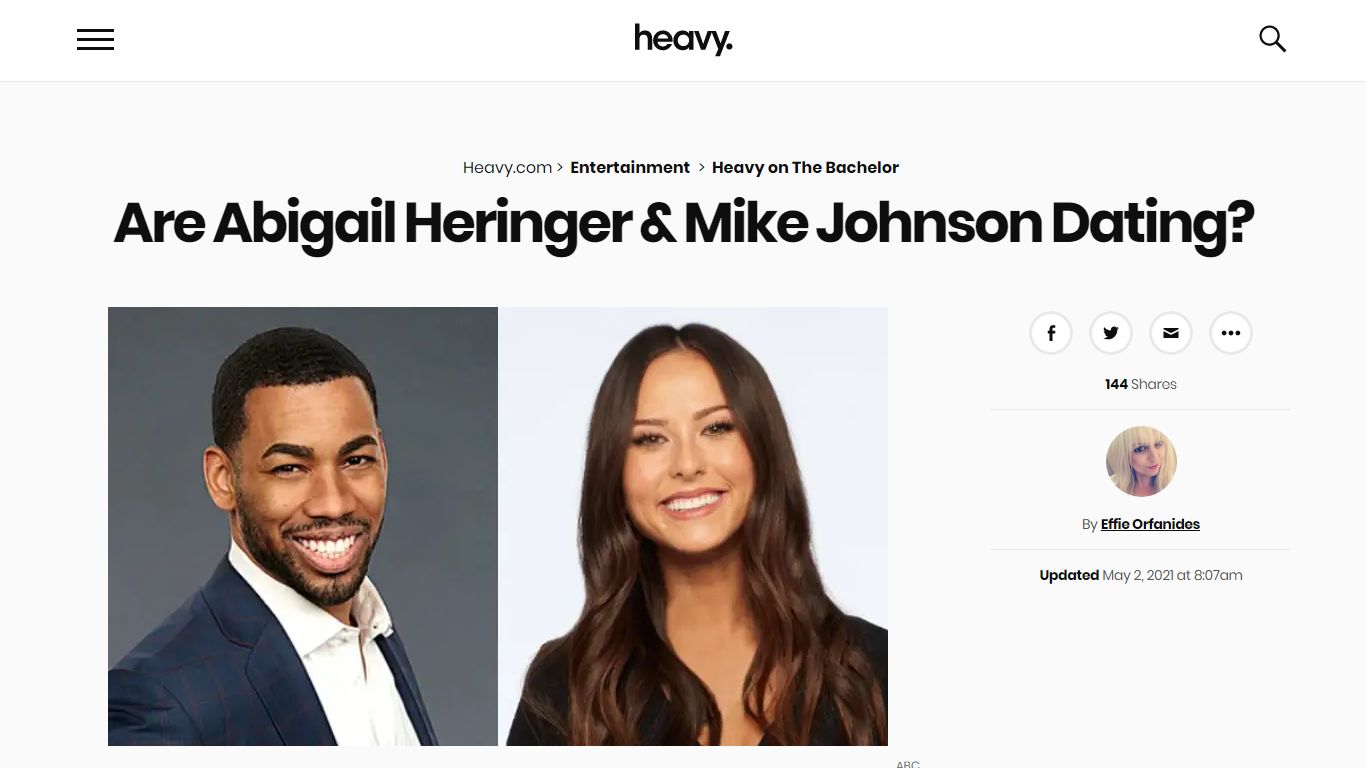 Are Abigail Heringer & Mike Johnson Dating? | Heavy.com