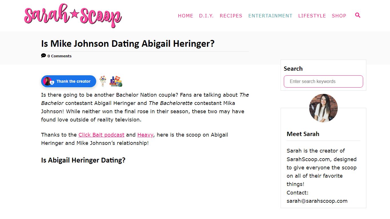Is Mike Johnson Dating Abigail Heringer? - Sarah Scoop